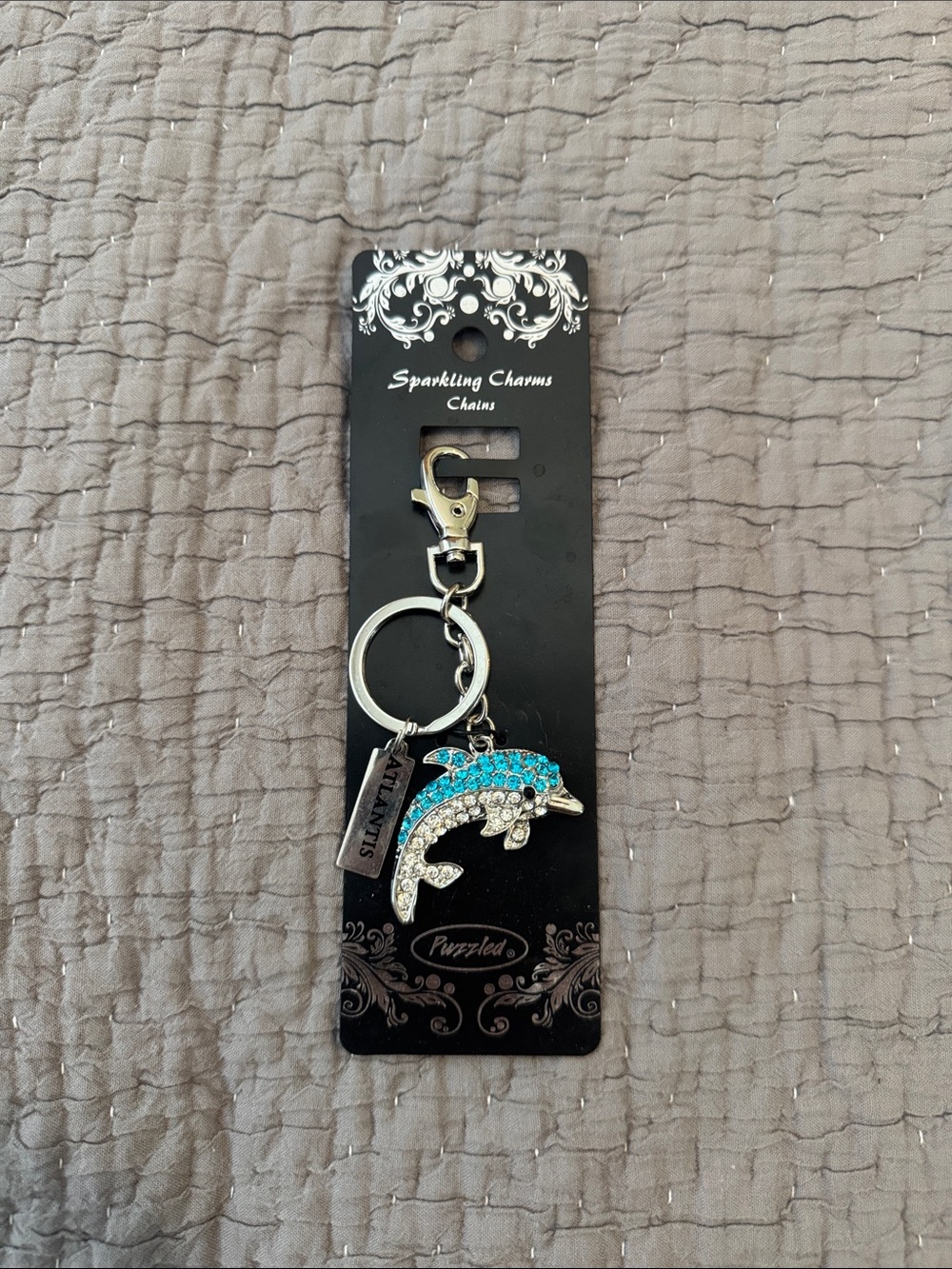 Atlantis Dolphin Bedazzled Keychain / Bag Charm